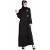 Designer Nida abaya with handwork- Black 